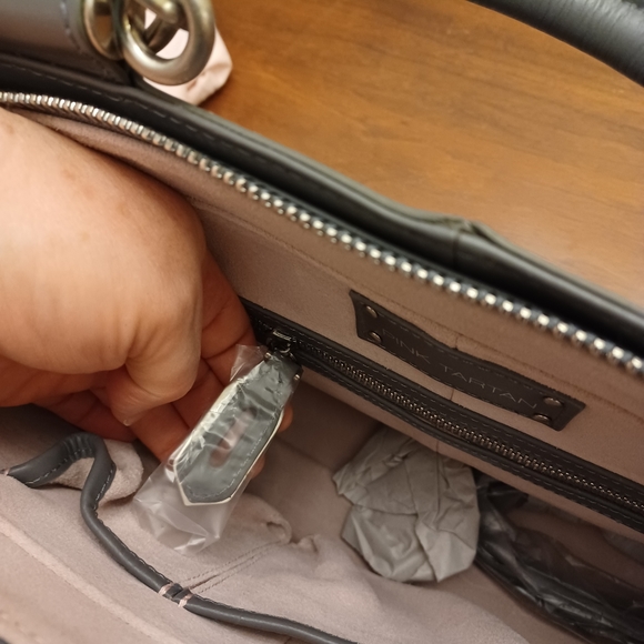 Pink Tartan Leather Satchel - Picture 5 of 9